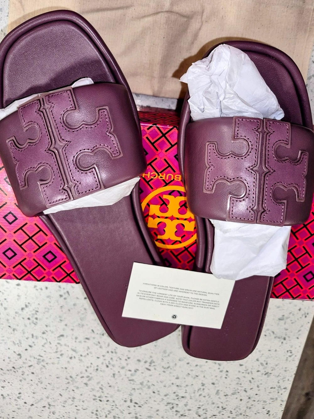 Tory Burch Women’s Slide Sandals in Plum size 11